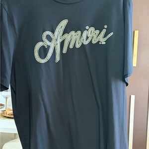 AMIRI Black Tee with White Logo
